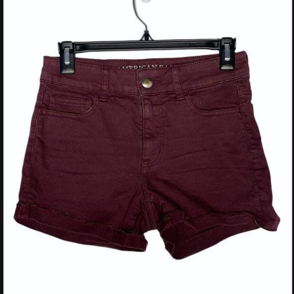American Eagle Shortie Shorts sz 0 maroon